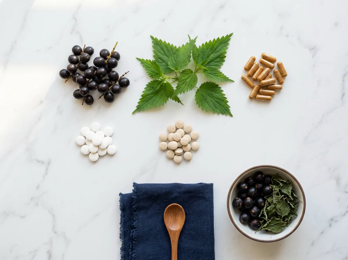 Saw palmetto berries and natural supplement ingredients - natural plant extract supplement for men